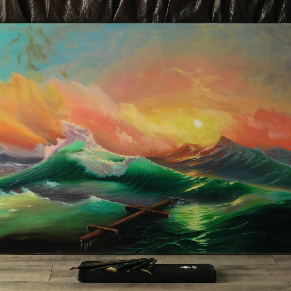 Author’s Painting -“When the Horizon Holds the Storm”